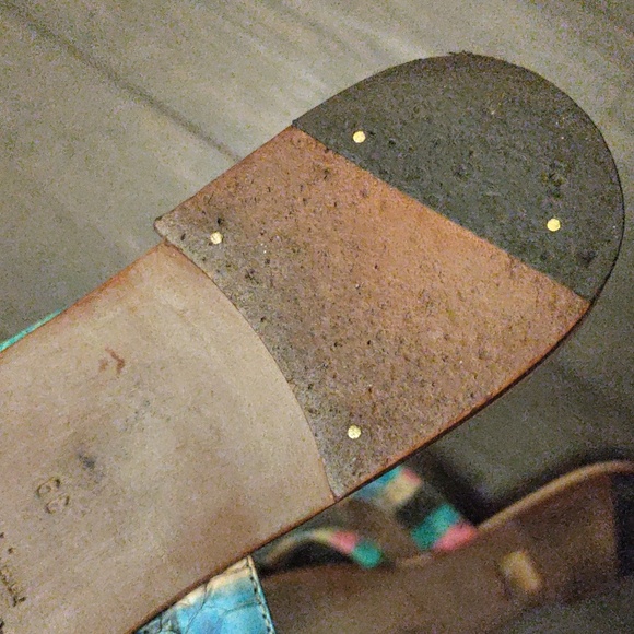 Manolo Blahnik Multicolor Python Criss Cross Sandals - Picture 13 of 13